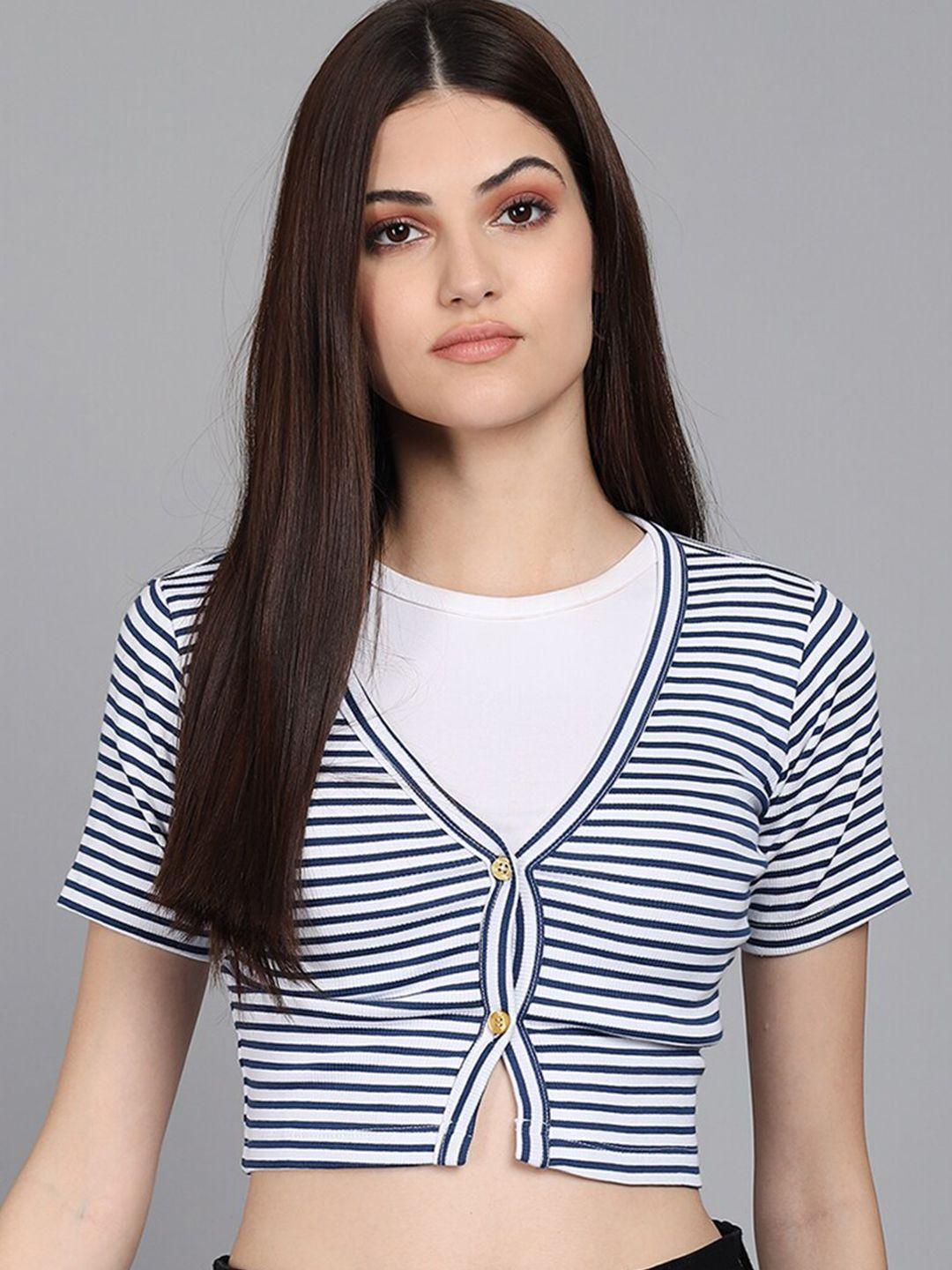 baesd striped fitted crop top