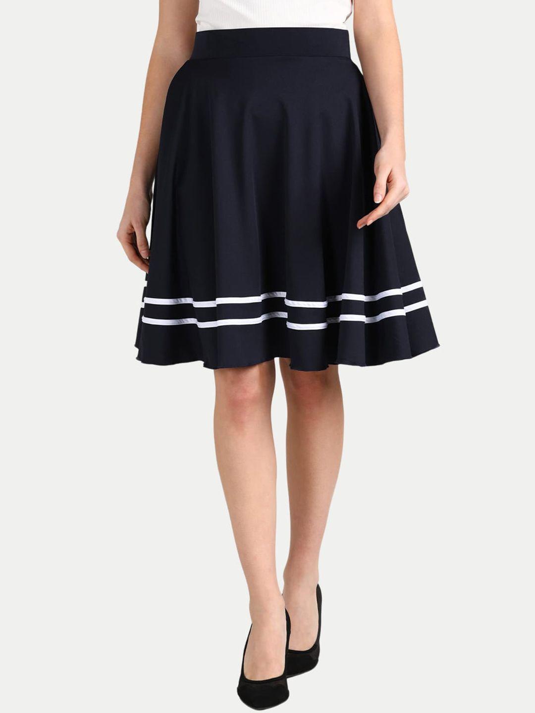 baesd striped midi flared skirt