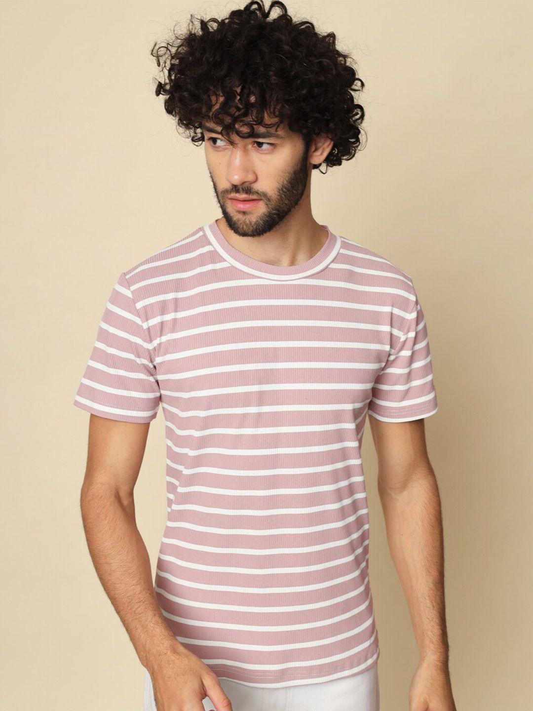 baesd striped round neck dri-fit t-shirt
