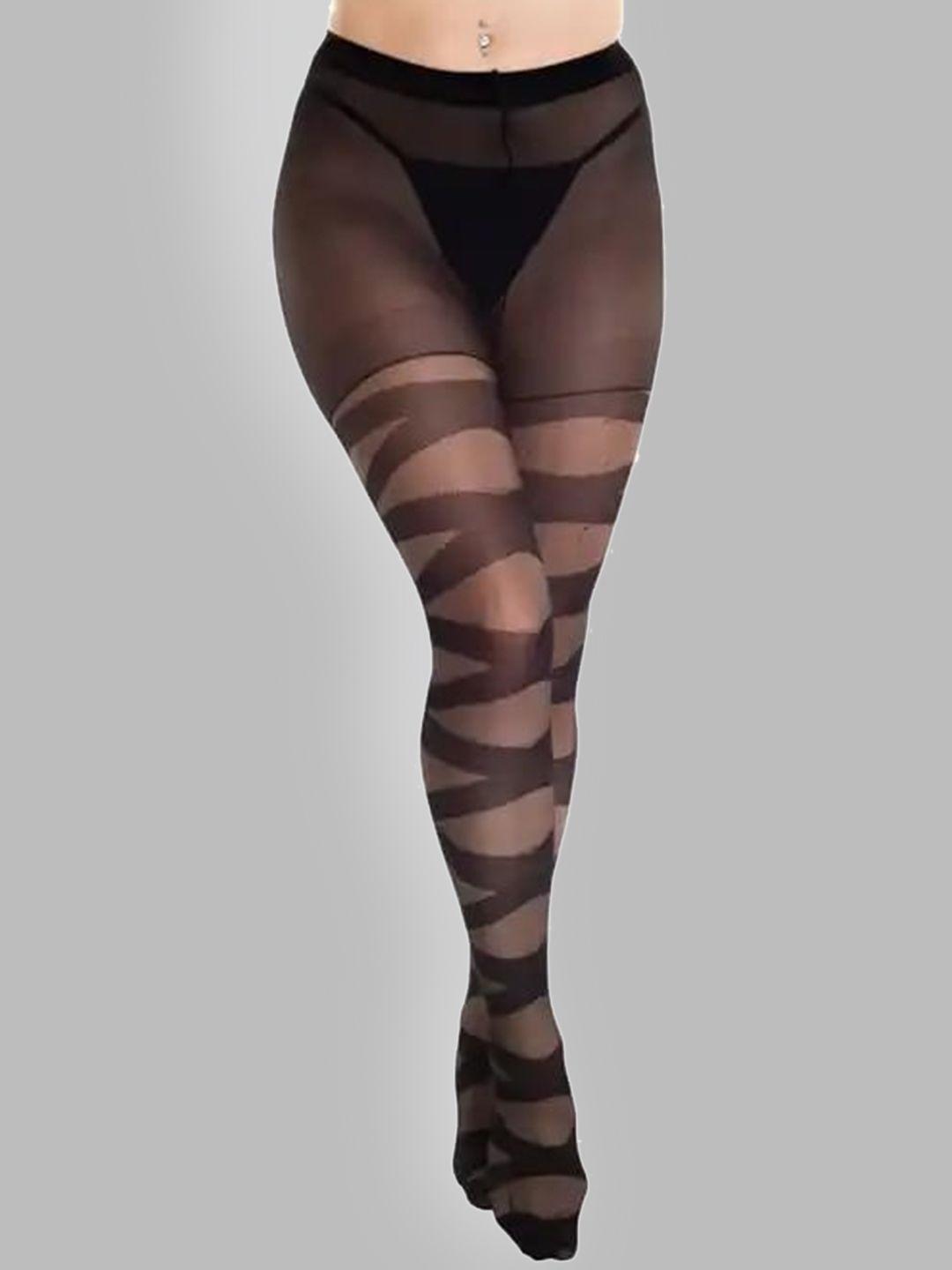 baesd striped semi sheer pantyhose stockings