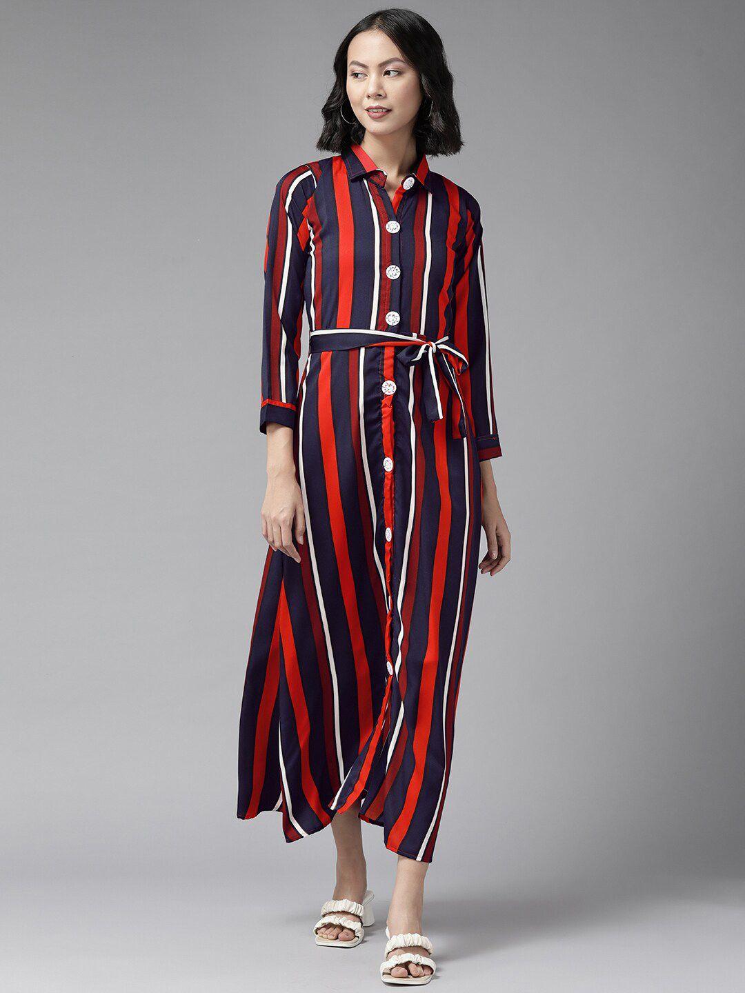 baesd striped shirt midi dress