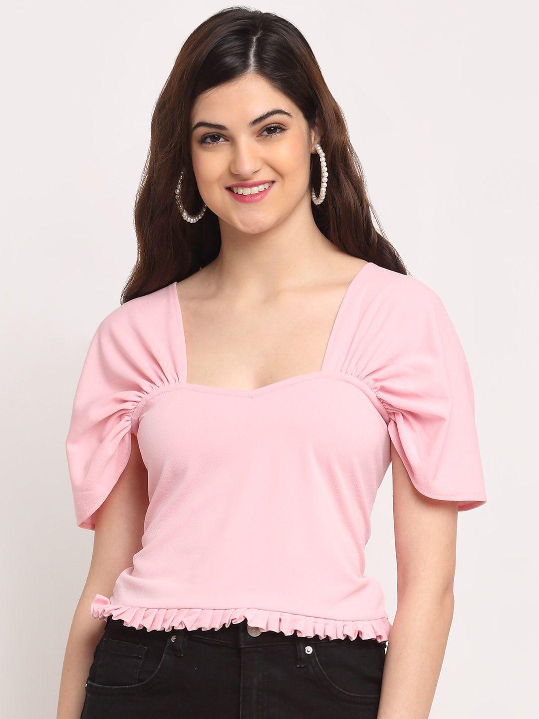 baesd sweetheart neck puff sleeve crop top