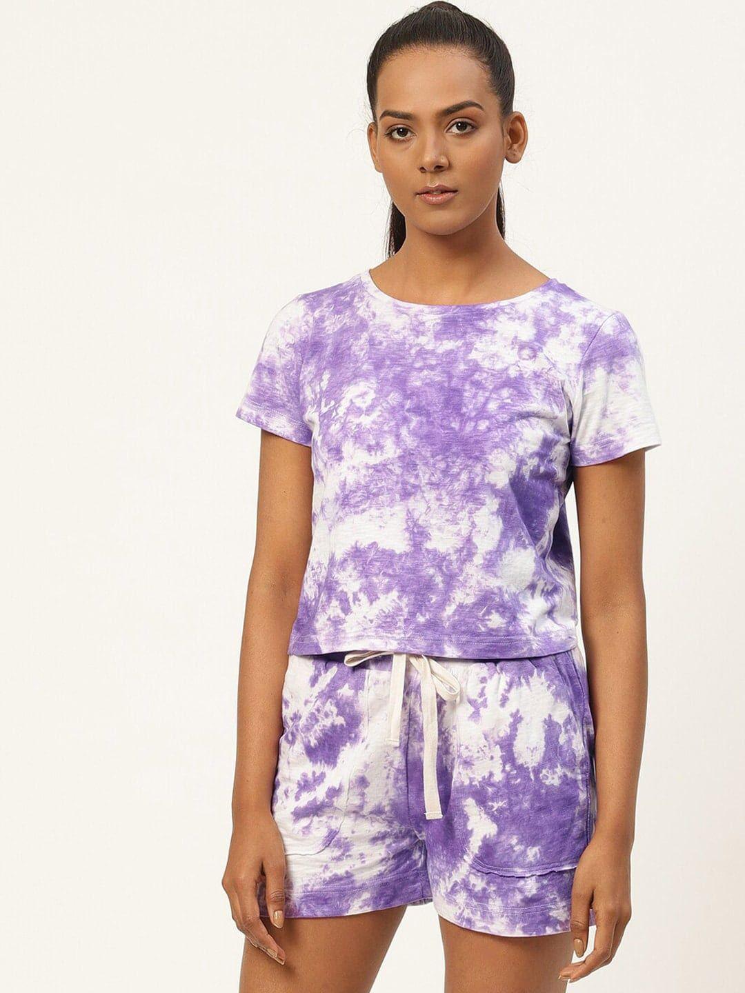 baesd tie & dye pure cotton t-shirt with shorts