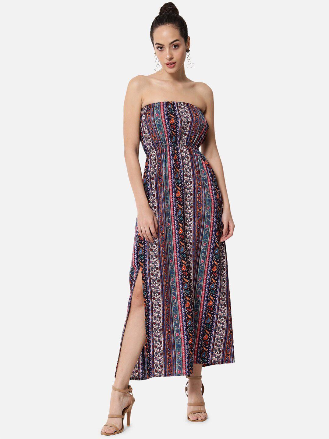baesd tribal printed fit & flare maxi dress