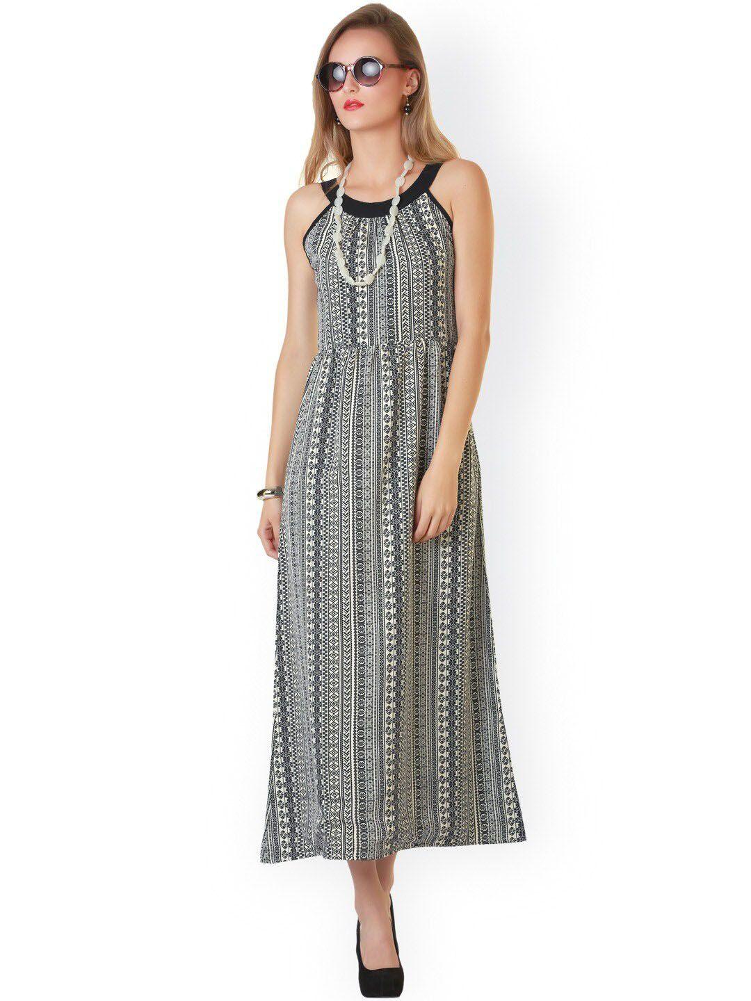 baesd tribal printed sleeveless a-line maxi dress