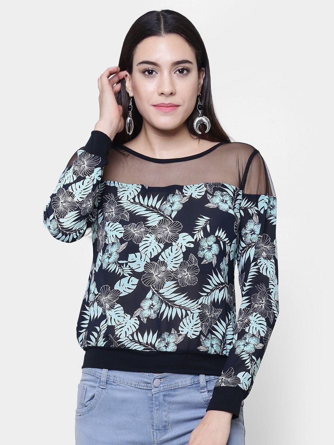 baesd tropical printed long sleeves top