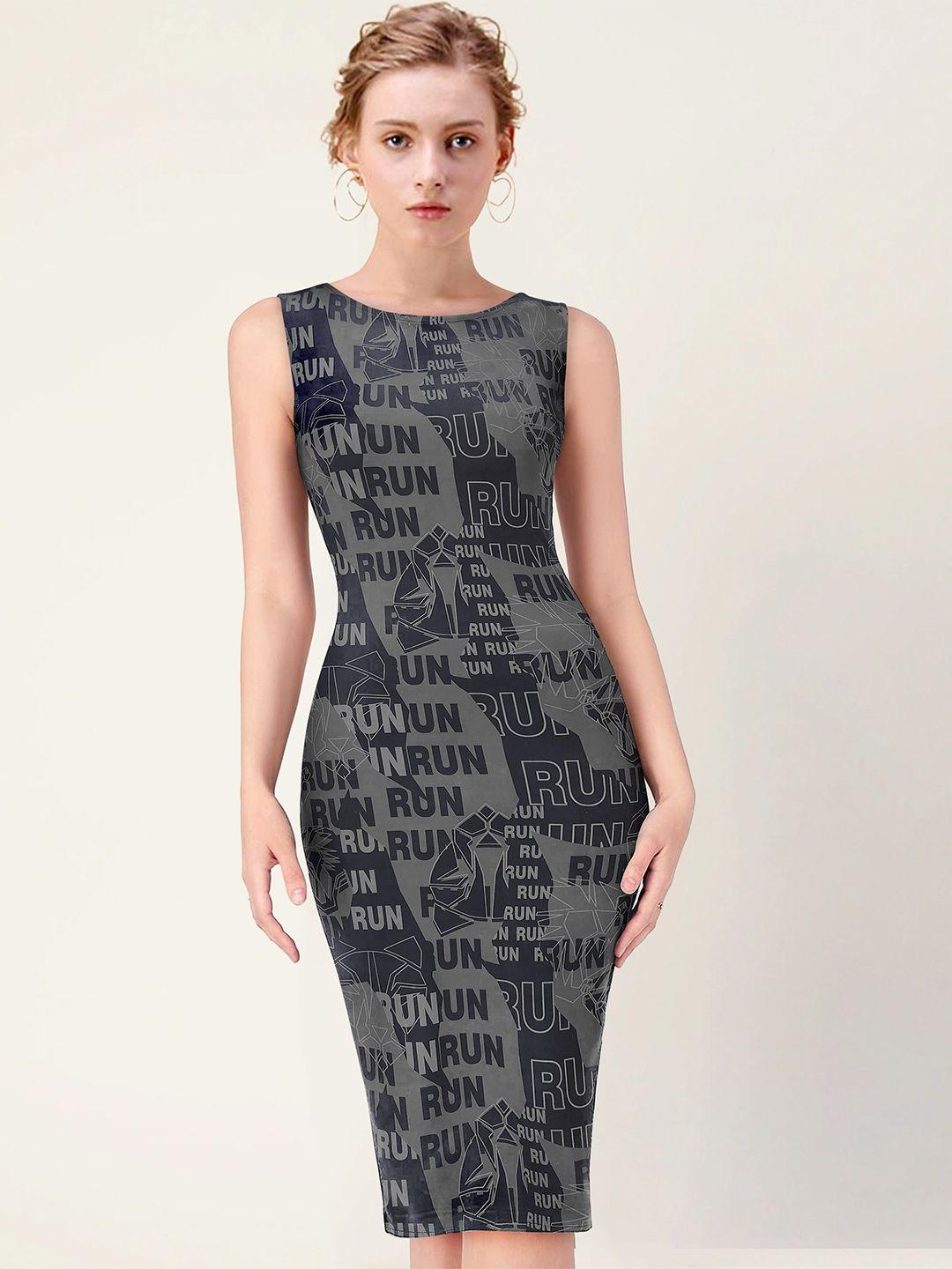 baesd typography printed bodycon dress