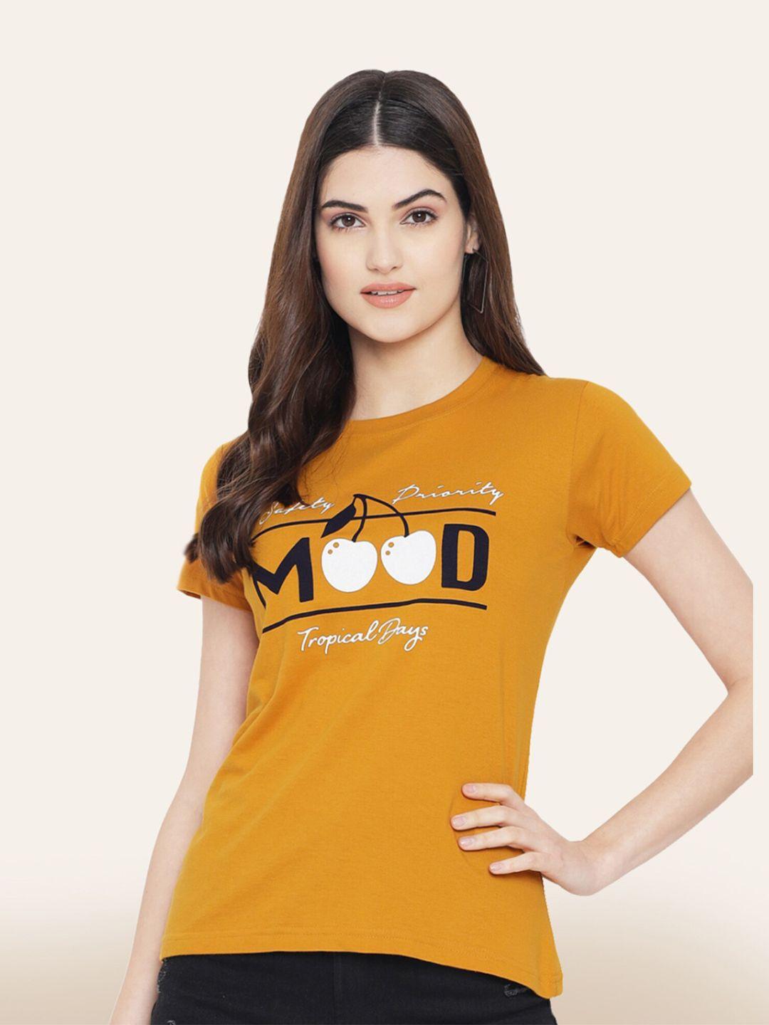 baesd typography printed cotton t-shirt