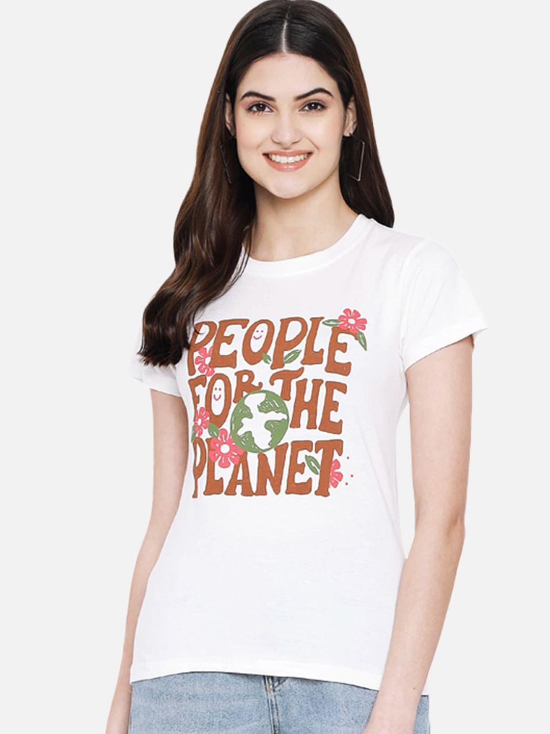 baesd typography printed round neck cotton regular t-shirt