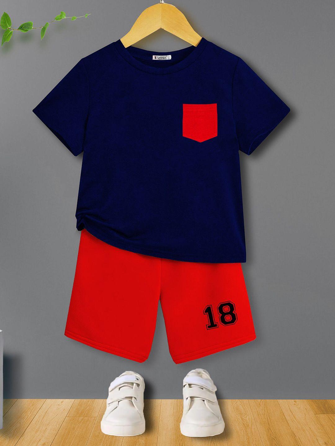 baesd unisex kids navy blue t-shirt with shorts