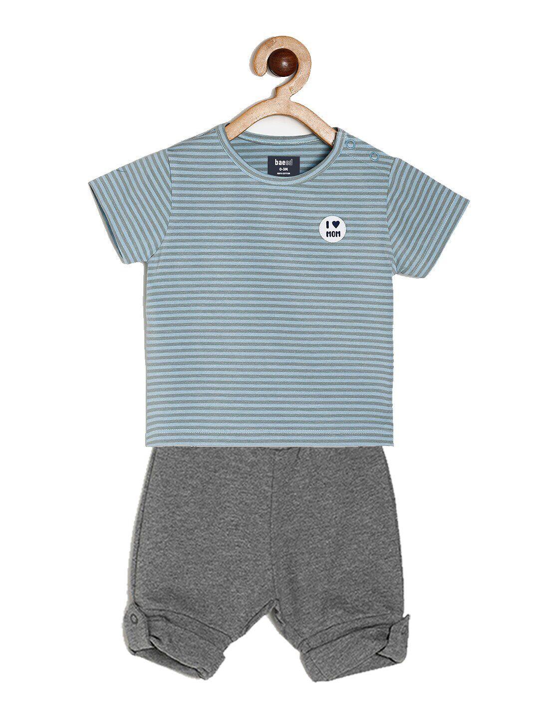 baesd unisex kids striped t-shirt with shorts