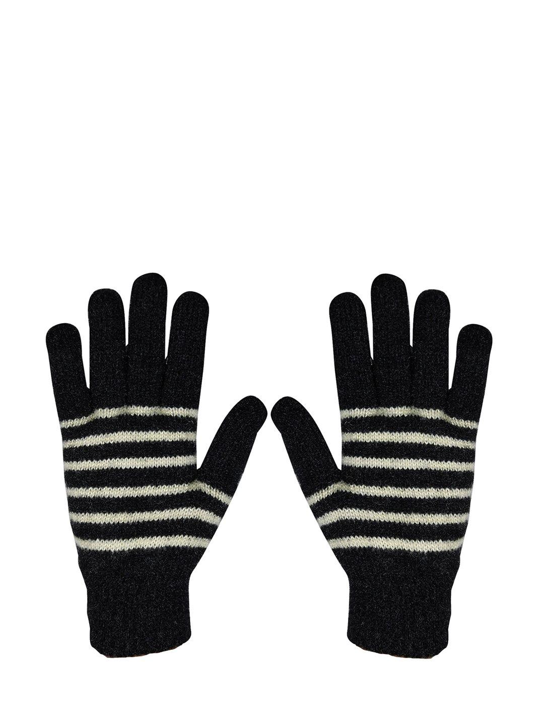 baesd unisex striped woolen winter hand gloves
