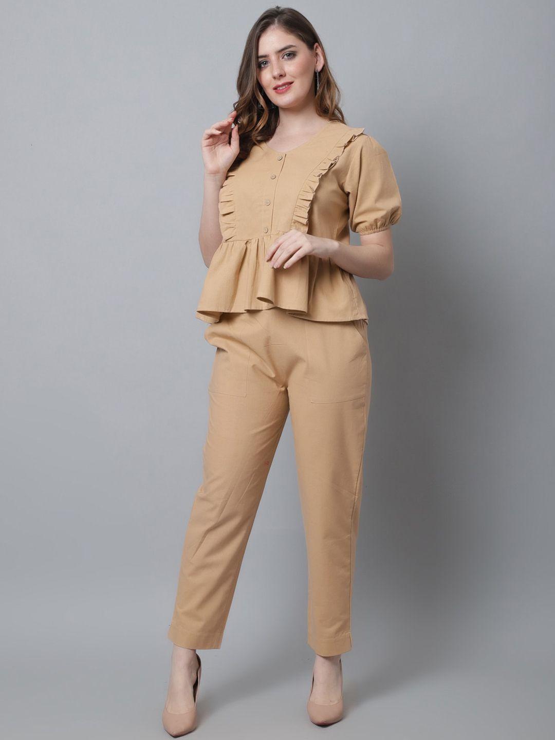 baesd v-neck pure cotton relaxed fit top & trouser co-ords