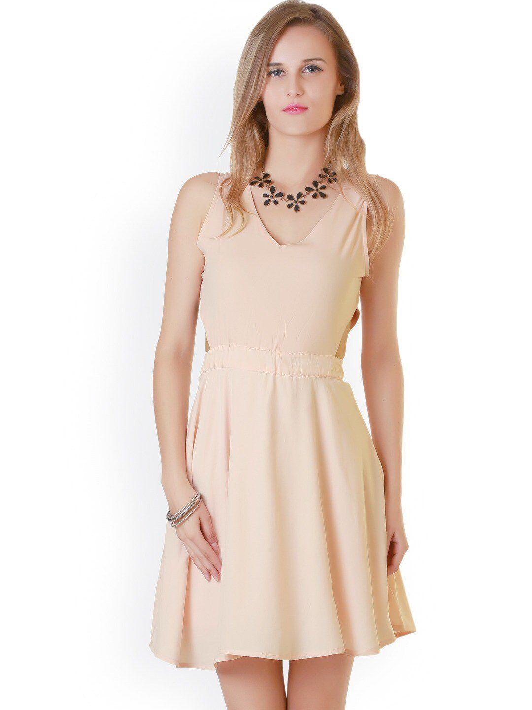 baesd v-neck sleeveless fit & flare dress