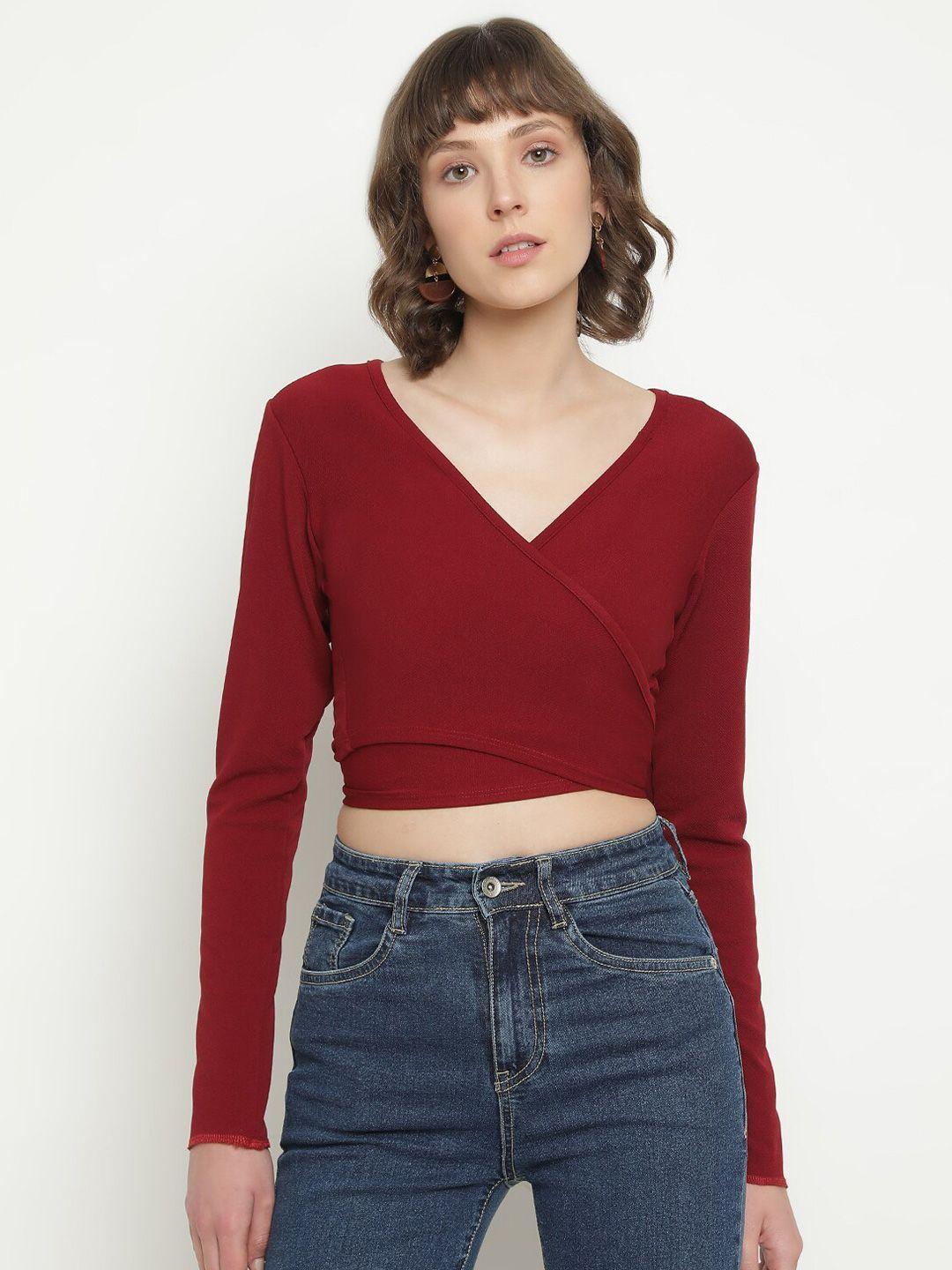 baesd v-neck wrap crop top