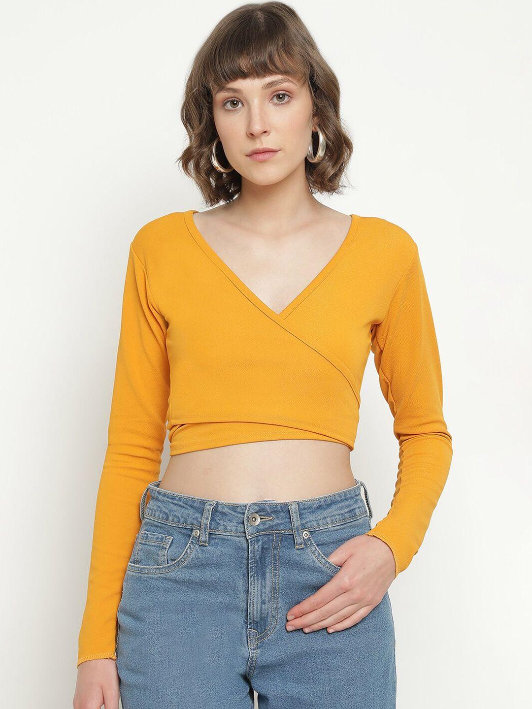 baesd v-neck wrap crop top