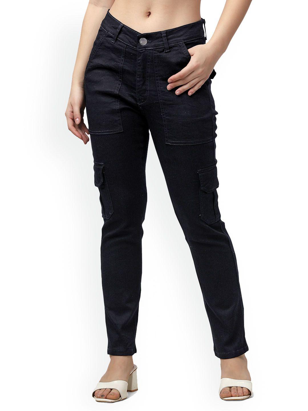 baesd women black wide leg jeans