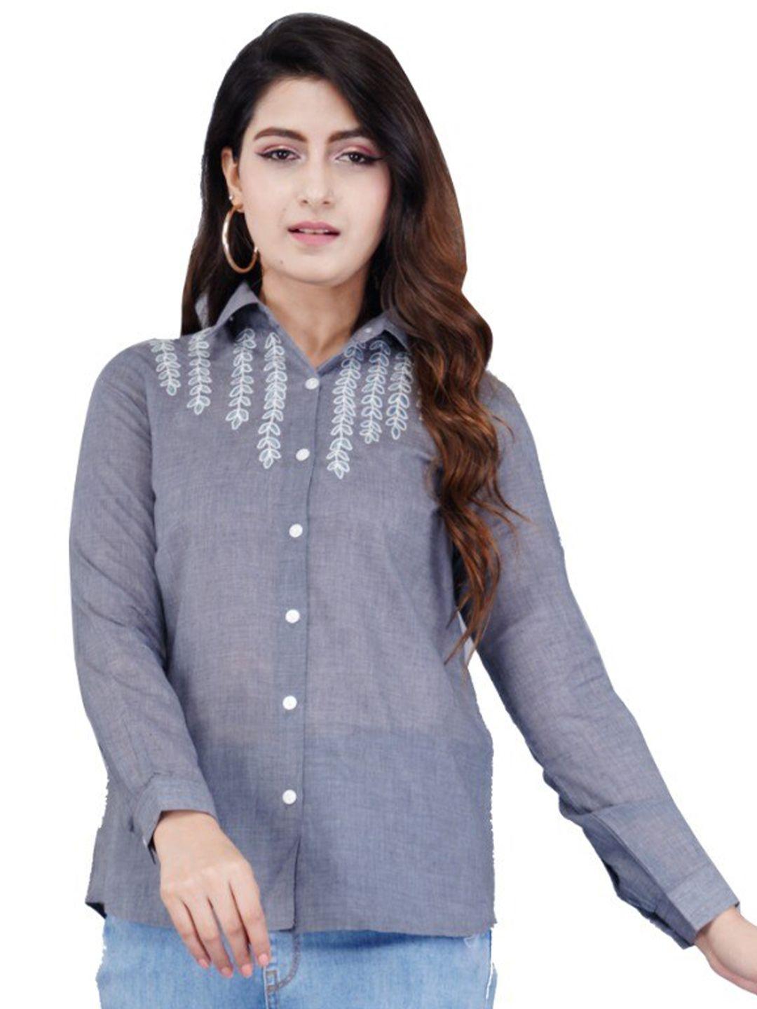 baesd women blue formal shirt