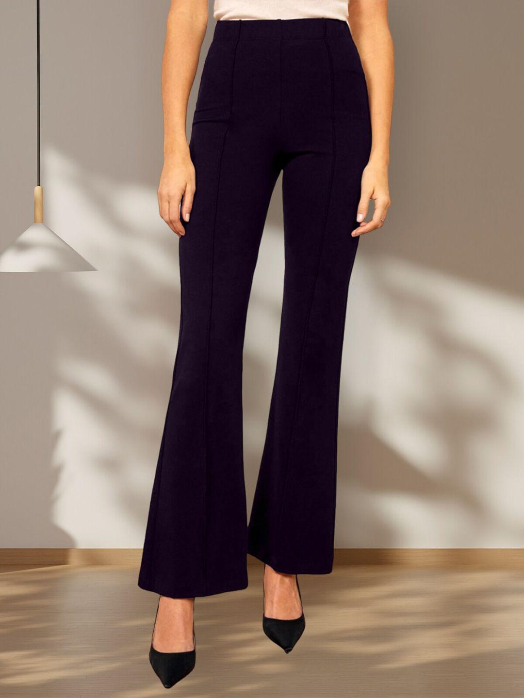 baesd women flared high-rise pleated trousers