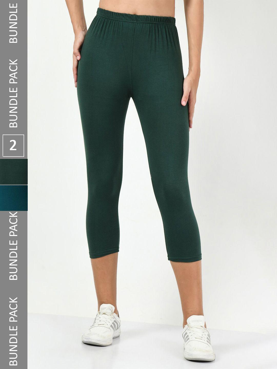 baesd women green & teal capris