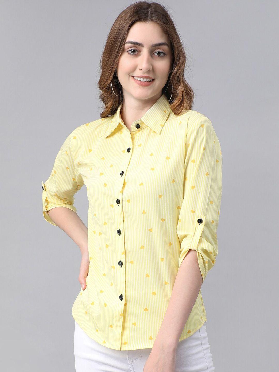 baesd women multicoloured comfort opaque printed casual shirt