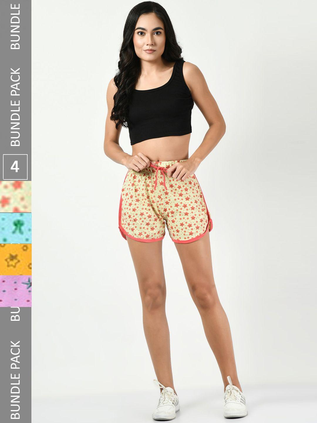 baesd women multicoloured printed high-rise shorts