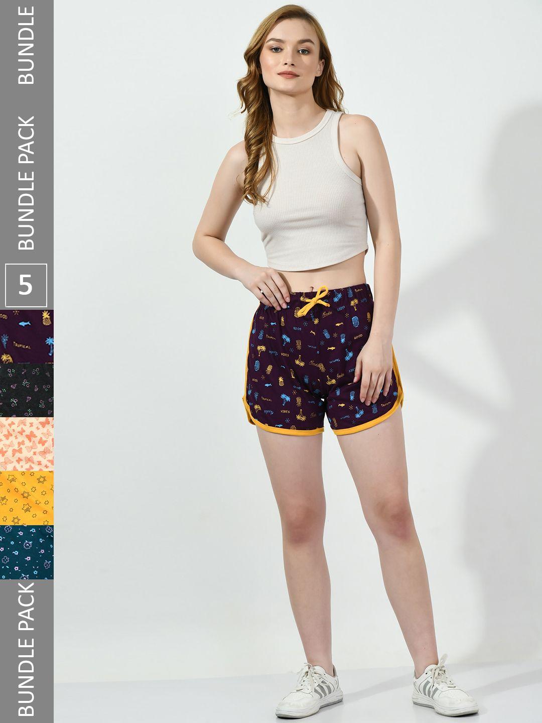 baesd women multicoloured printed high-rise shorts