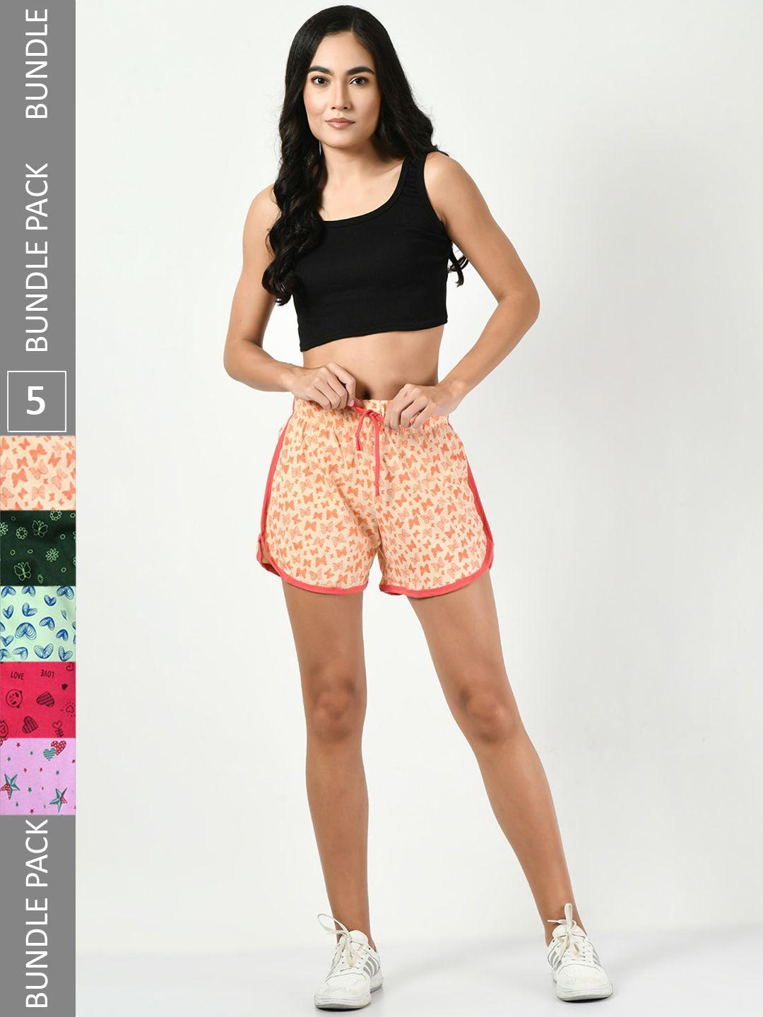 baesd women multicoloured printed high-rise shorts