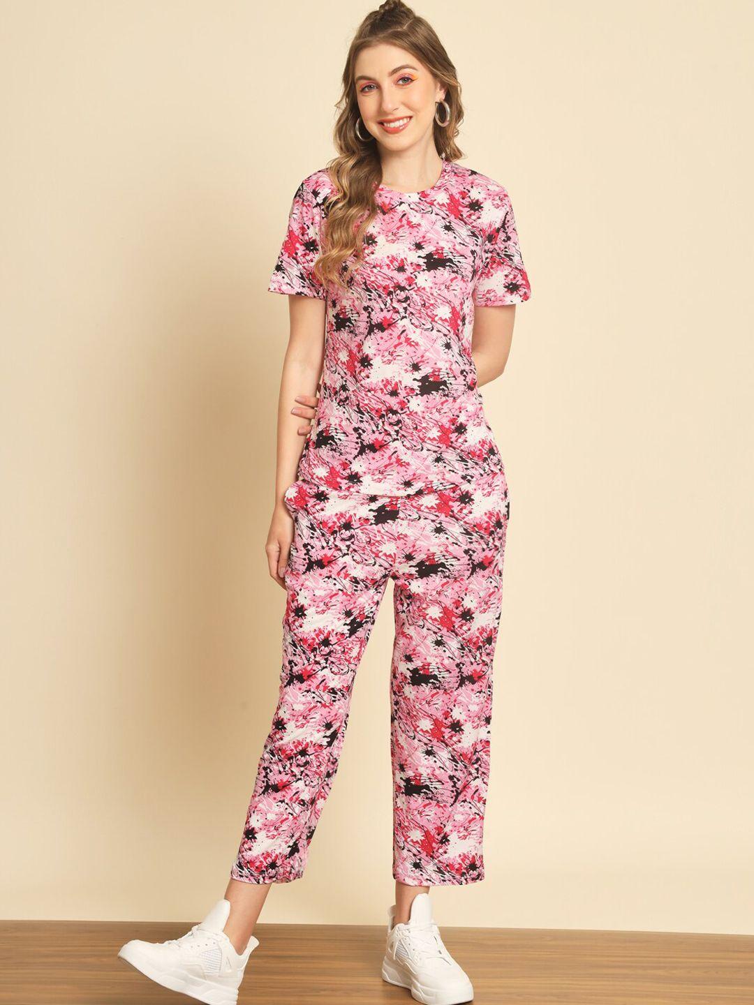 baesd women multicoloured printed night suit