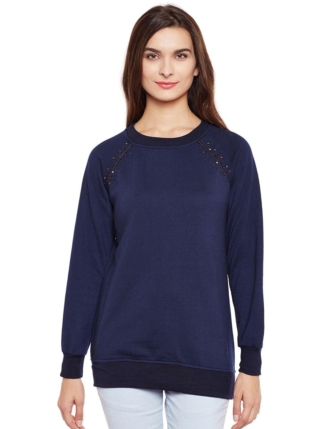 baesd women navy blue sweatshirt