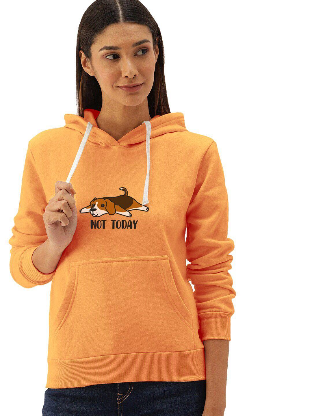 baesd women orange hooded sweatshirt