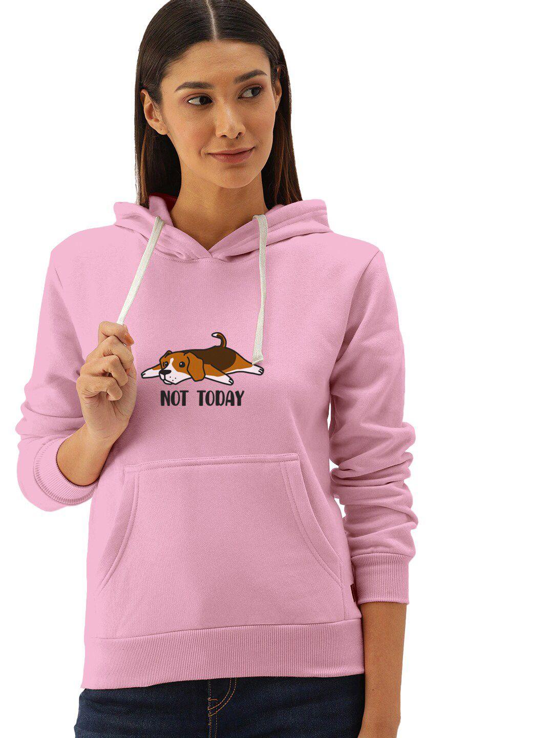 baesd women peach-coloured hooded sweatshirt