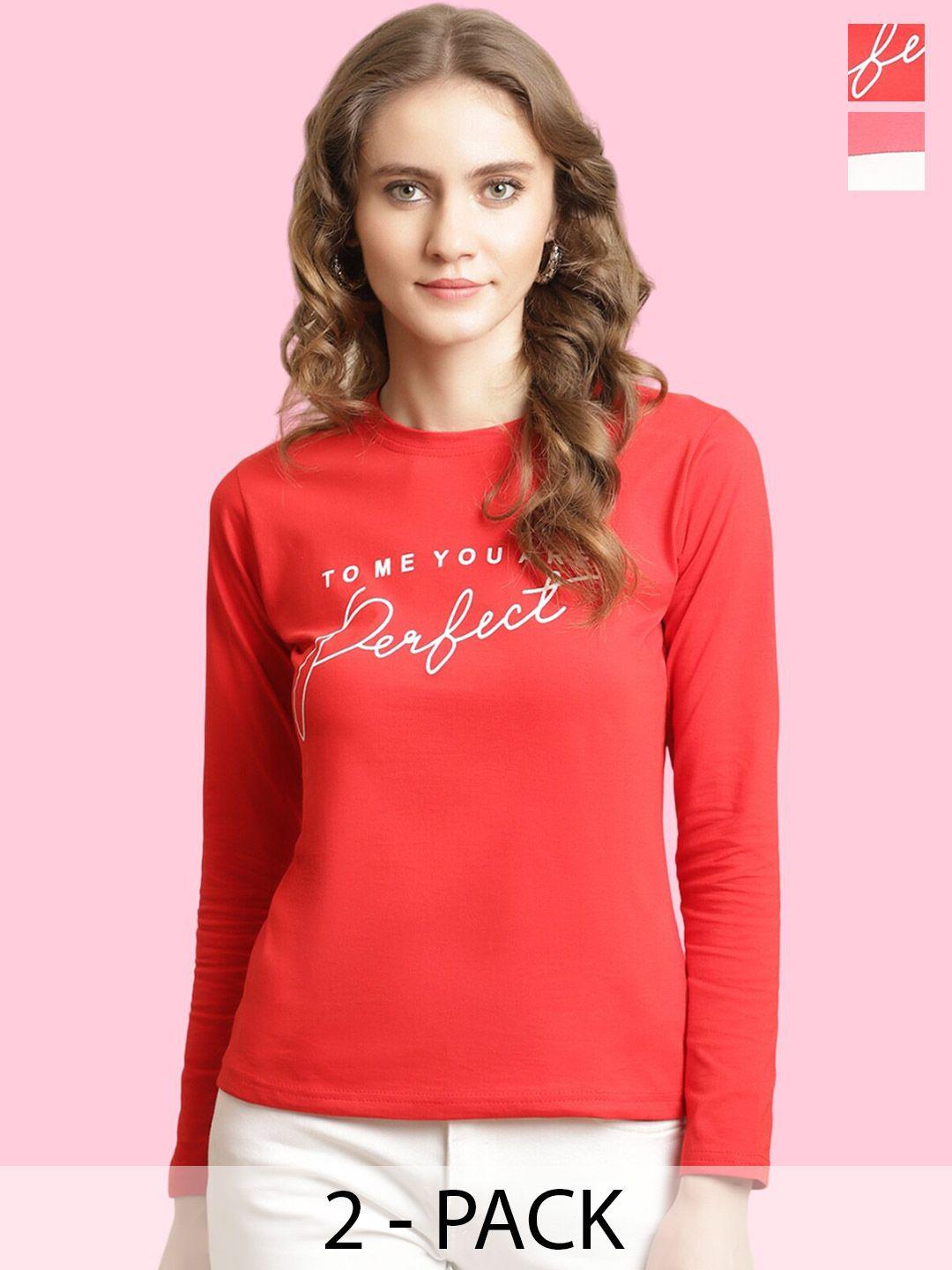 baesd women pink & red colourblocked t-shirt