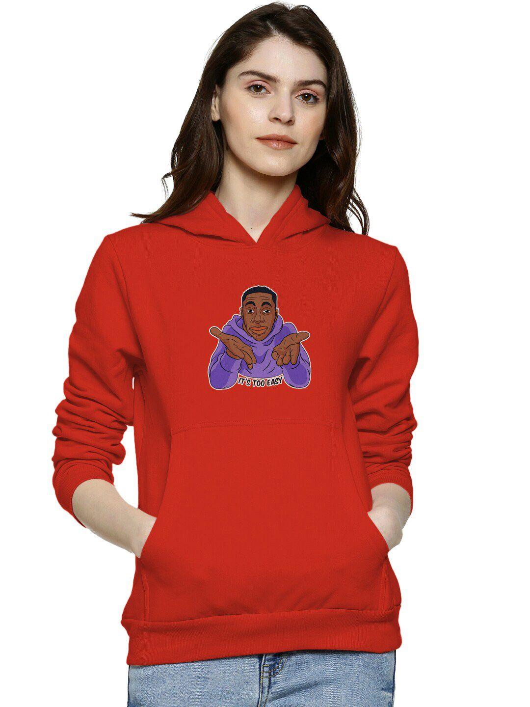 baesd women red hooded sweatshirt