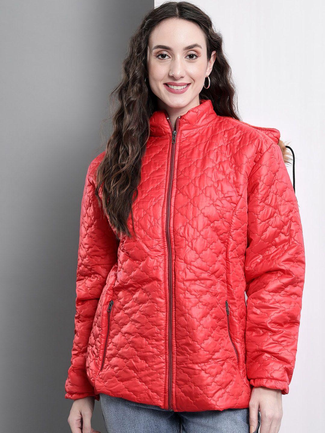 baesd women red quilted jacket