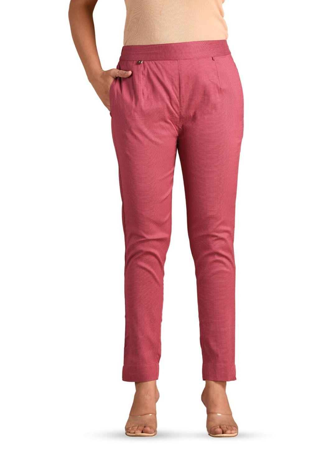 baesd women rose gold easy wash trousers