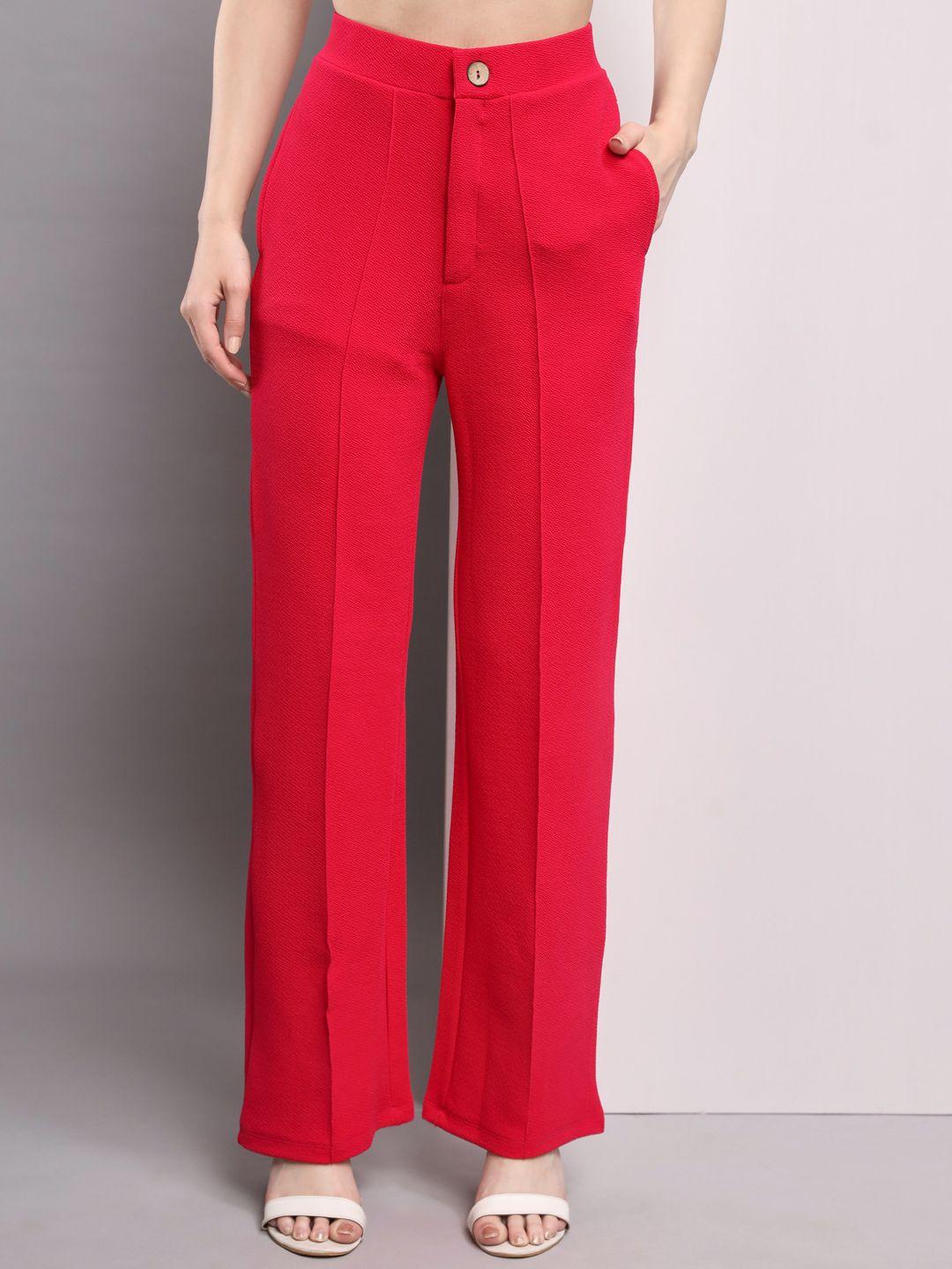 baesd women smart mid rise parallel trousers