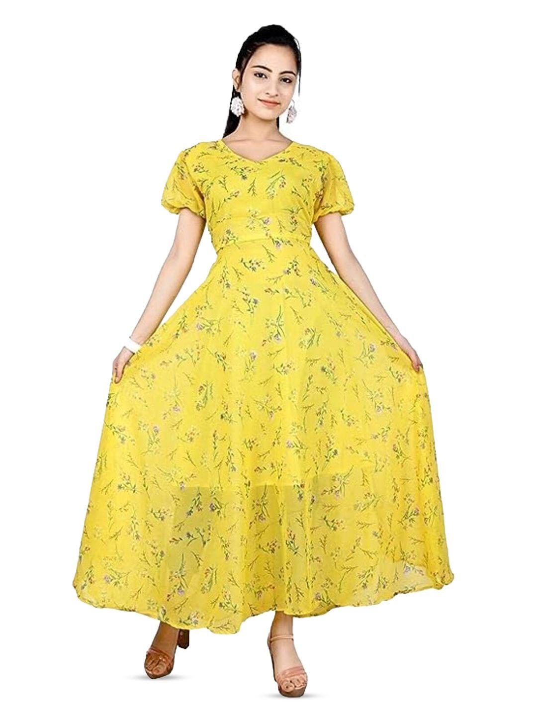 baesd yellow georgette dress