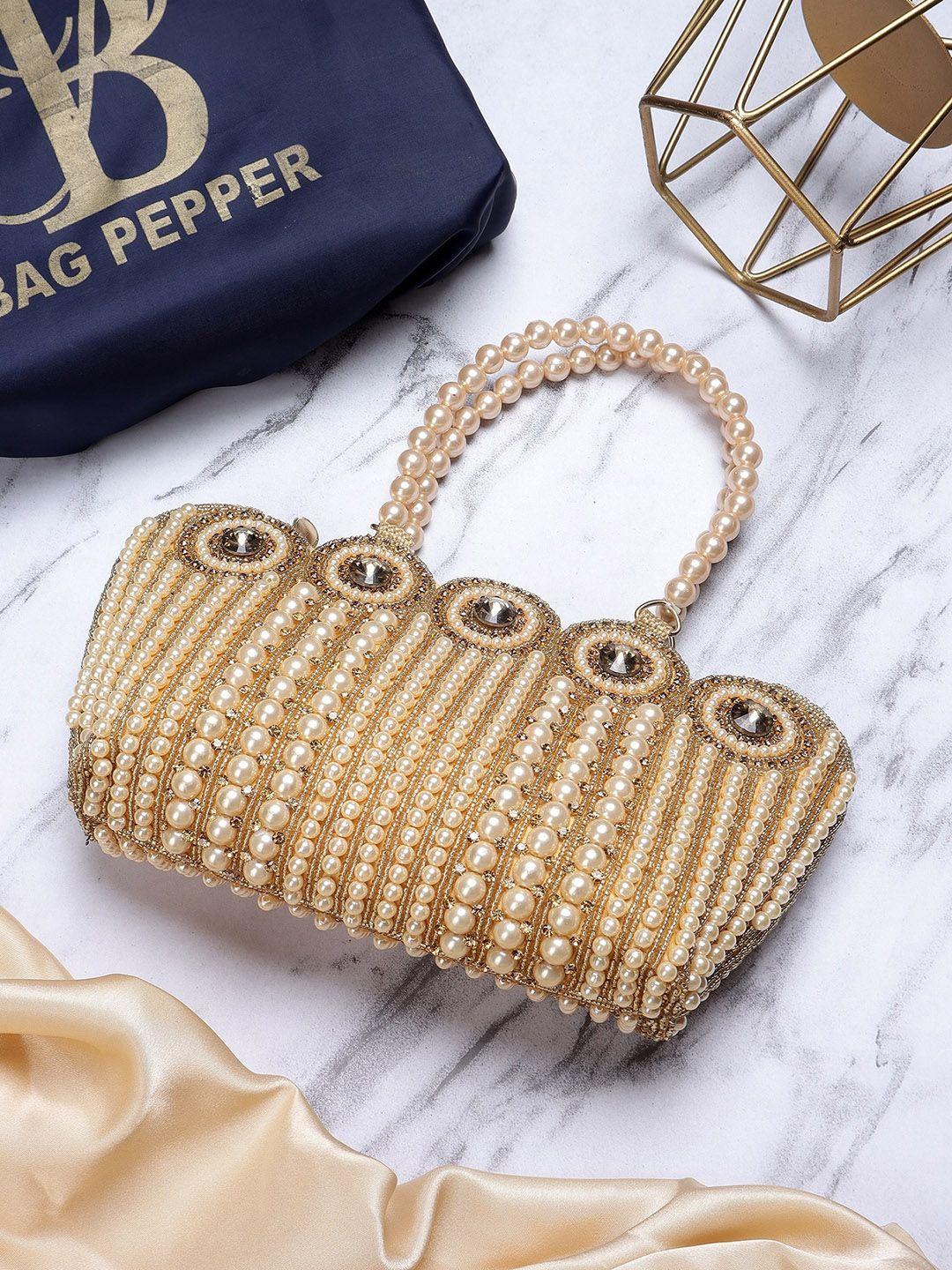 bag pepper gold-toned pu bucket handheld bag with quilted