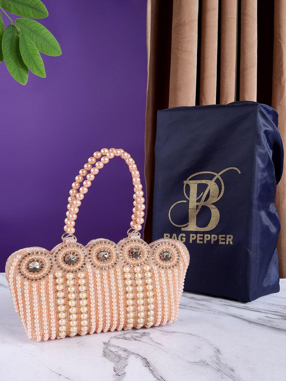 bag pepper embellished pearls structured handheld bag