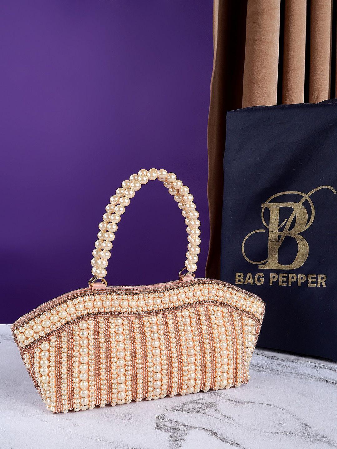 bag pepper embellished pu structured handheld bag