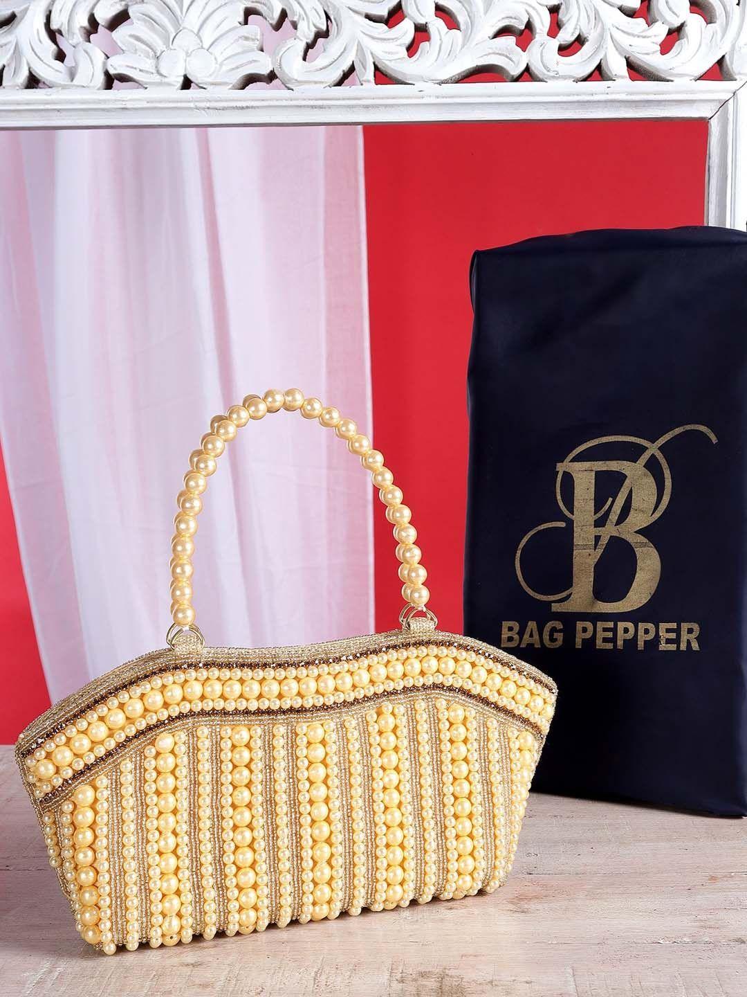 bag pepper embellished pu structured handheld bag