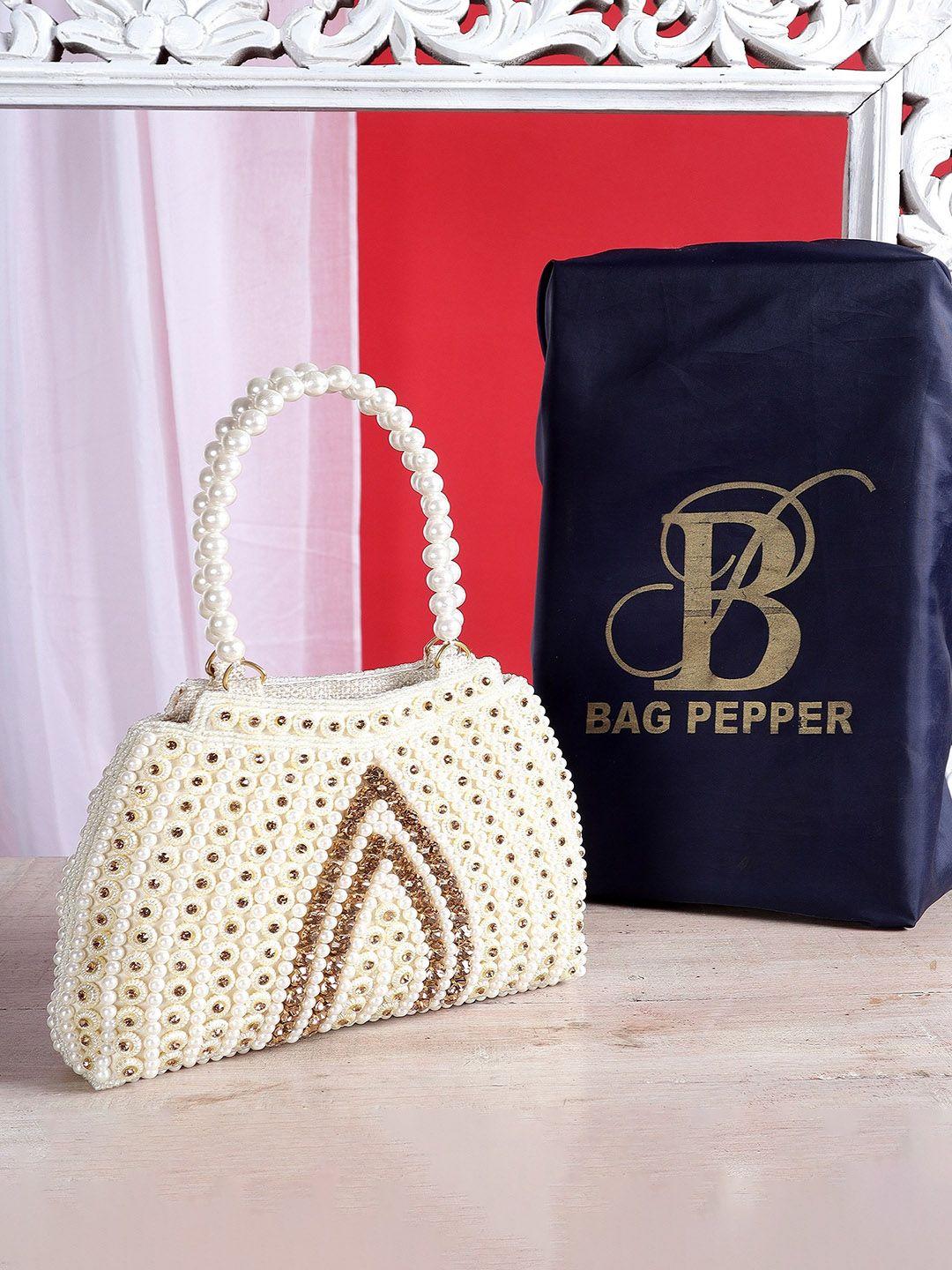 bag pepper embellished pu structured shoulder bag