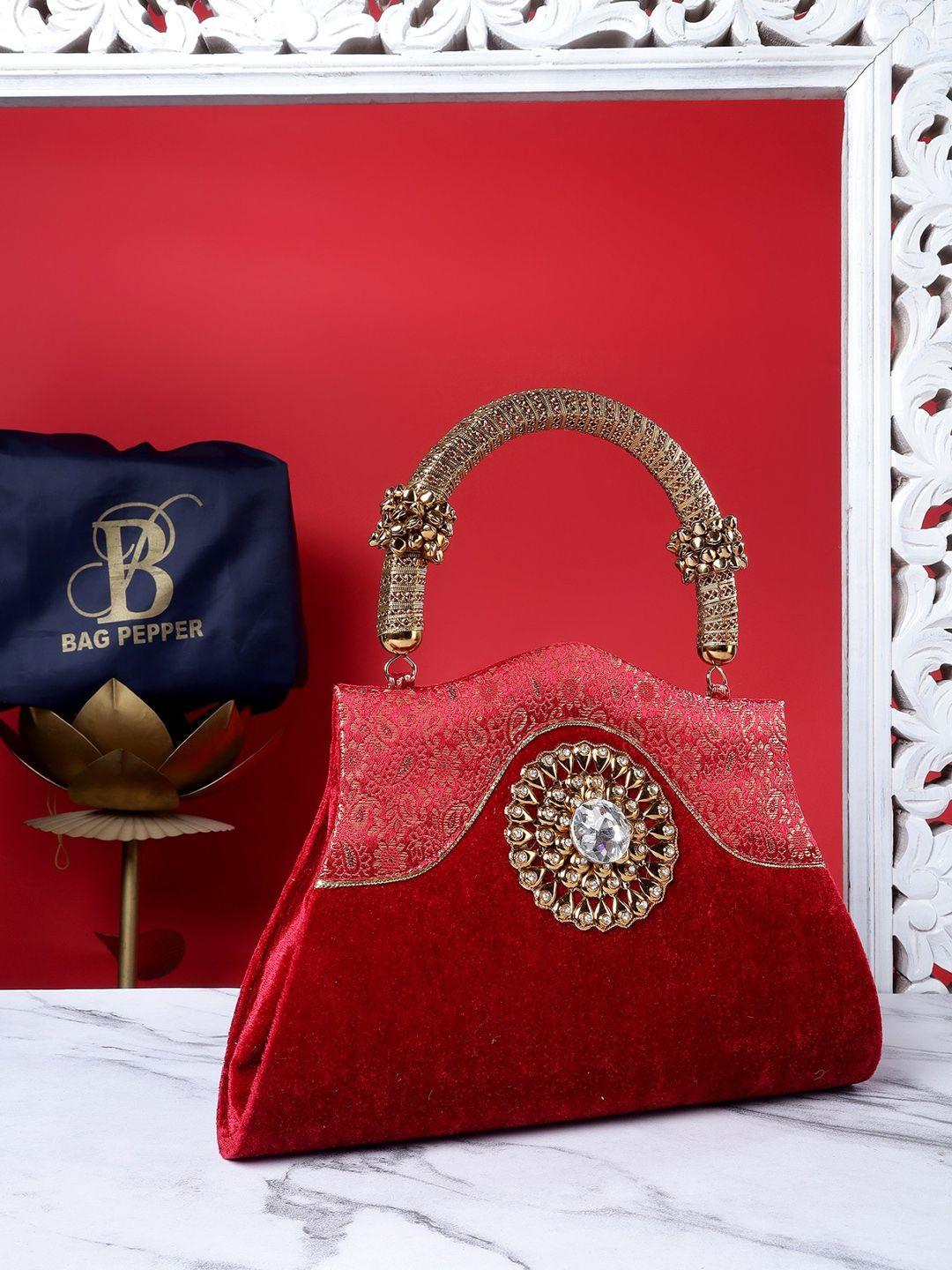 bag pepper embellished structured handheld bag