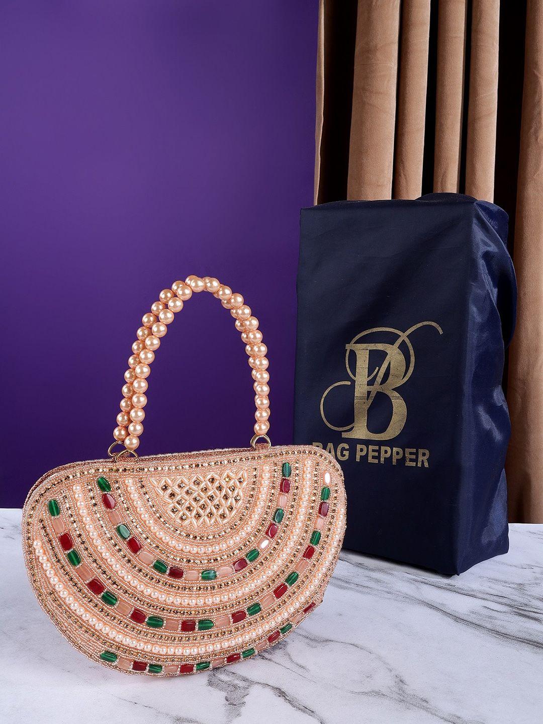 bag pepper embellished structured handheld bag