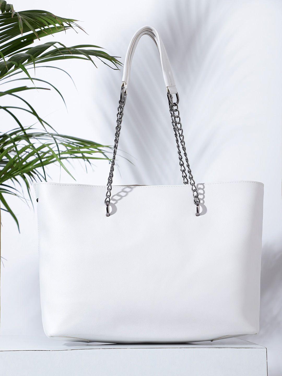 bag pepper white pu oversized structured tote bag