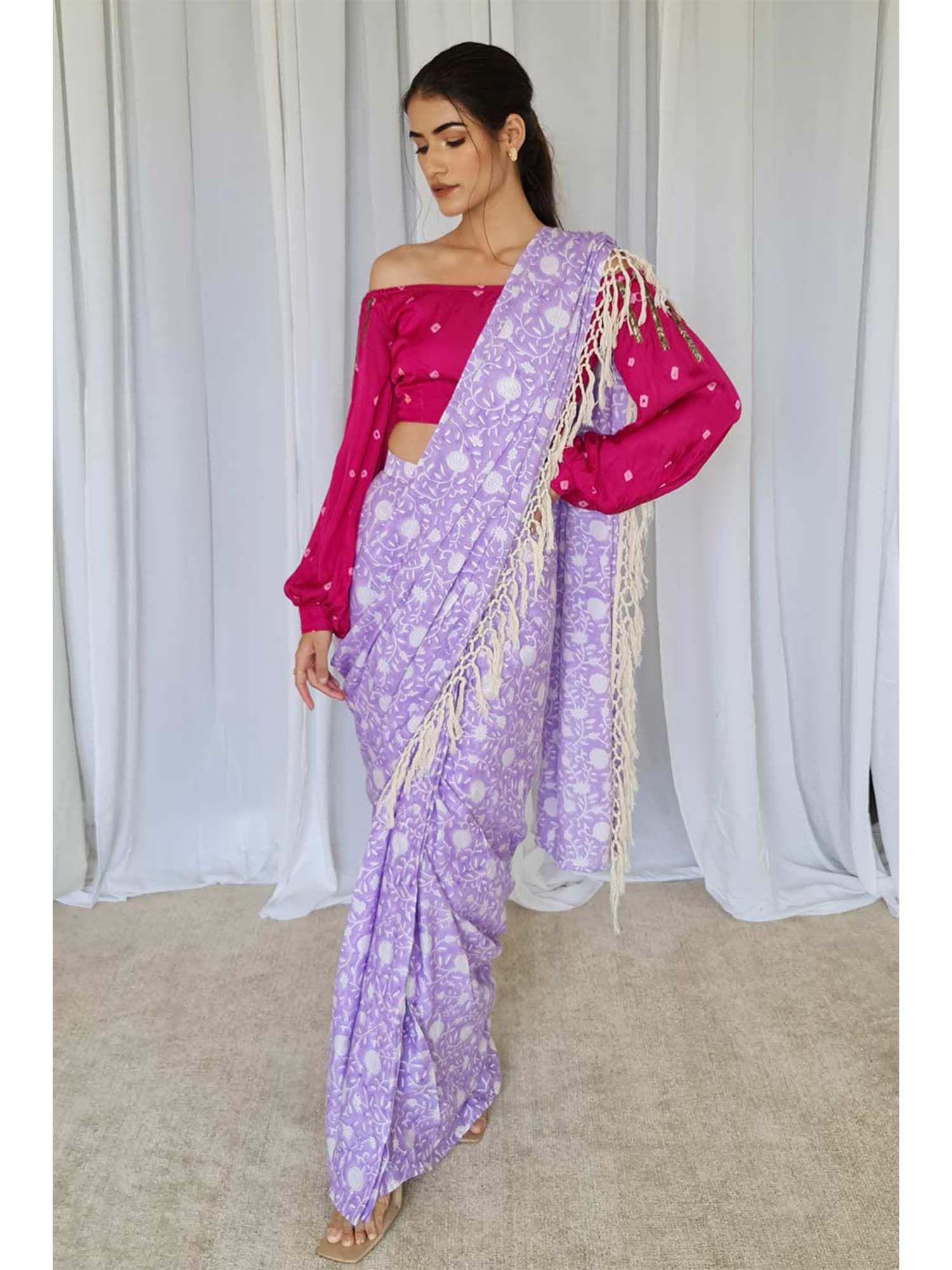 bagaan pre draped saree (set of 2)