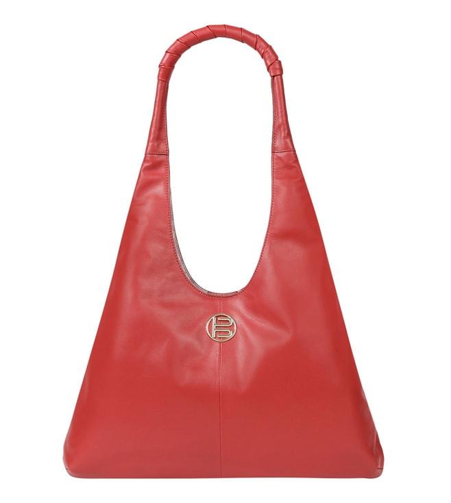 bagatt red solomeo medium leather hobo bag