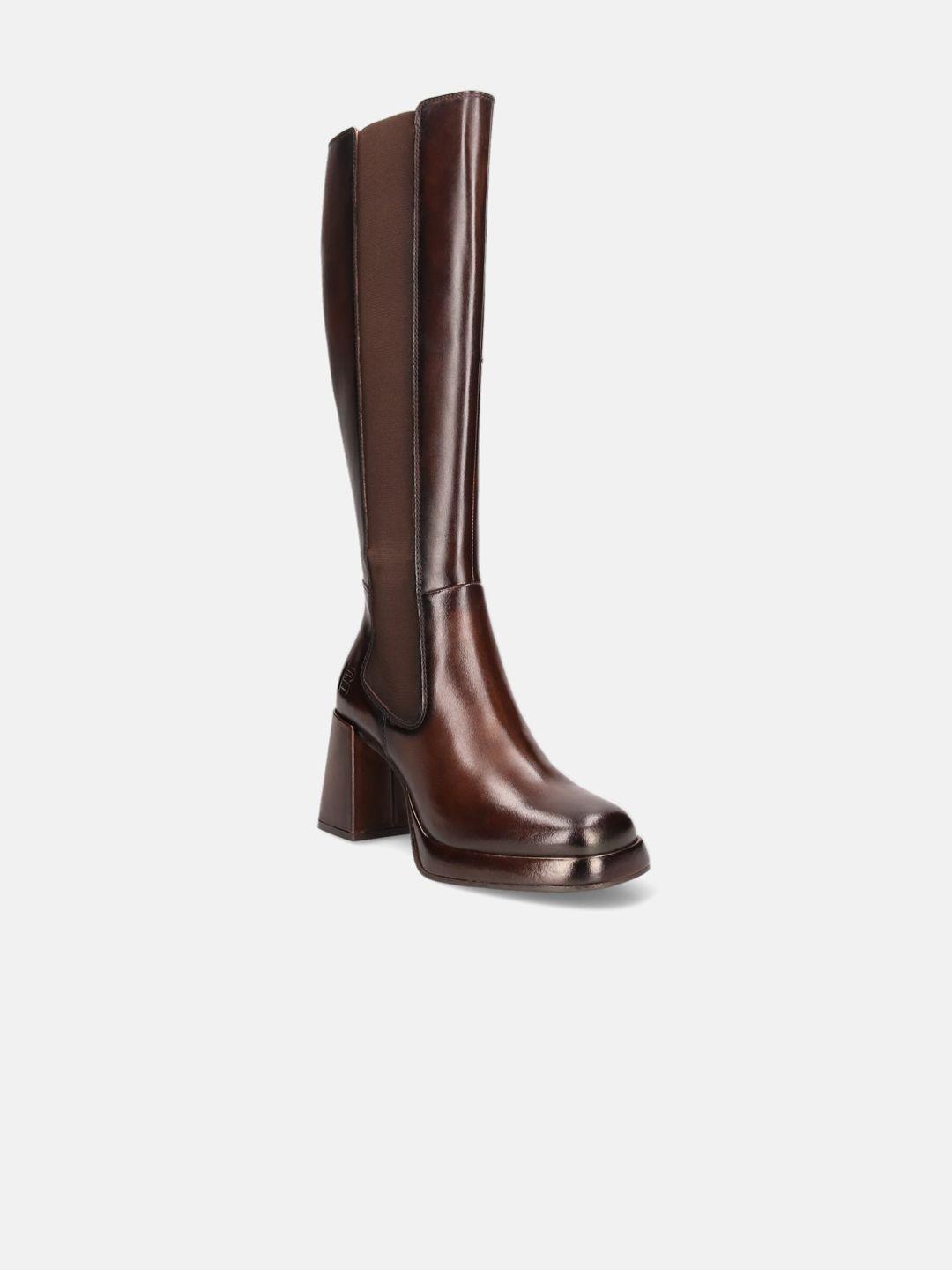 bagatt women high-top nubuck knee length heeled boots