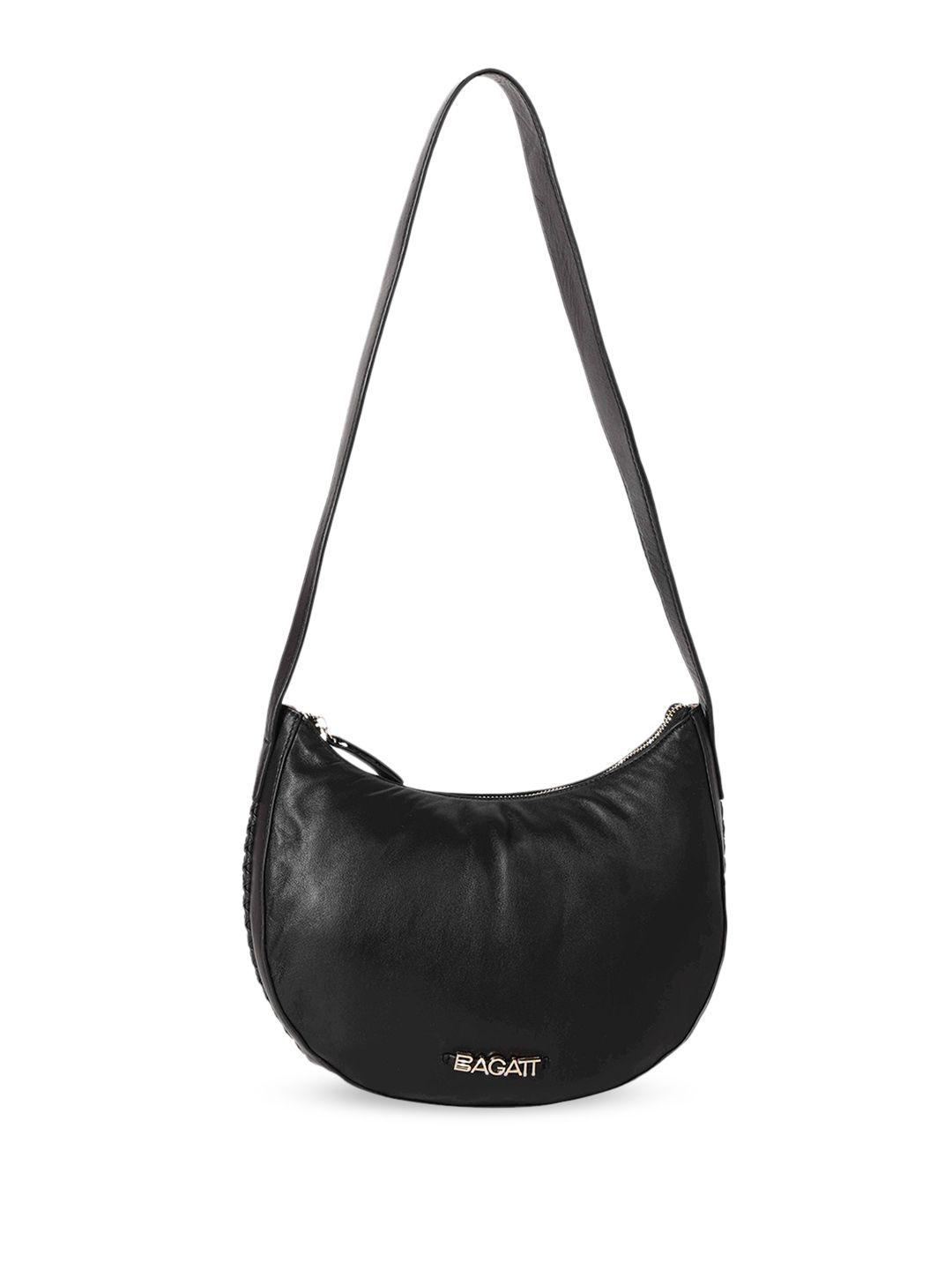 bagatt leather half moon hobo bag